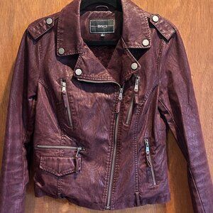 Maroon Faux Leather Jacket